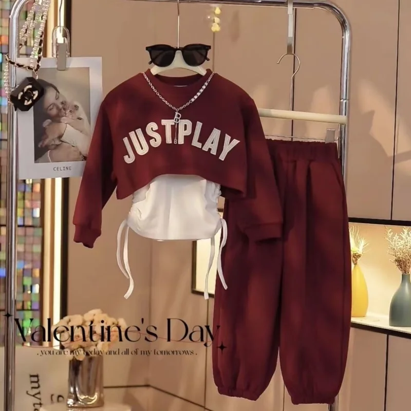 Girls' Set Spring and Autumn 2025 New Style Children's Long Sleeved Fashionable Casual Vest Sweatshirt Casual Three Piece set
Girls' Set Spring and Autumn 2025 New Style Children's Long Sleeved Fashionable Casual Vest Sweatshirt Casual Three Piece set