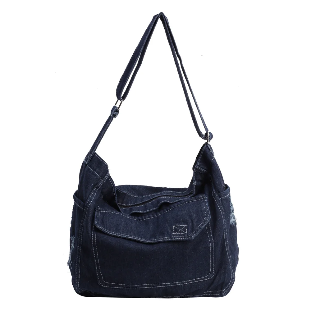 Denim Shoulder Bag Large Capacity Canvas Tote Bag with Zipper Adjustable Strap Fashion Handbag Messenger Bag for Women and Girls
Denim Shoulder Bag Large Capacity Canvas Tote Bag with Zipper Adjustable Strap Fashion Handbag Messenger Bag for Women and Girls