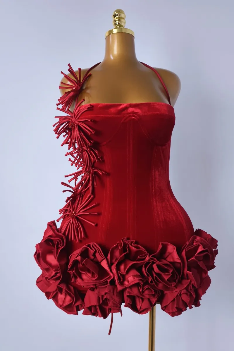 Womens Brithday Evening Dress Red Black Flower Festival Prom Dresses 2025 Summer New Sexy Strapless Halter Cocktail Party Dress
Womens Brithday Evening Dress Red Black Flower Festival Prom Dresses 2025 Summer New Sexy Strapless Halter Cocktail Party Dress