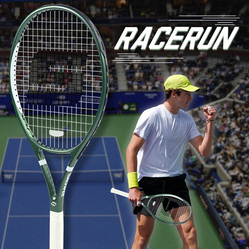 RaceRun Aluminum Carbon Tennis Racket, 50-60lbs, 305±10g (threading), Enhanced Durability & Shock Absorption, Frosted Feel
RaceRun Aluminum Carbon Tennis Racket, 50-60lbs, 305±10g (threading), Enhanced Durability & Shock Absorption, Frosted Feel