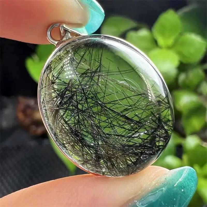 S925 Natural Black Hair Quartz Pendant Bracelet Healing Fengshui Stone DIY Accessories Holiday Birthday Gift 1PCS
S925 Natural Black Hair Quartz Pendant Bracelet Healing Fengshui Stone DIY Accessories Holiday Birthday Gift 1PCS
