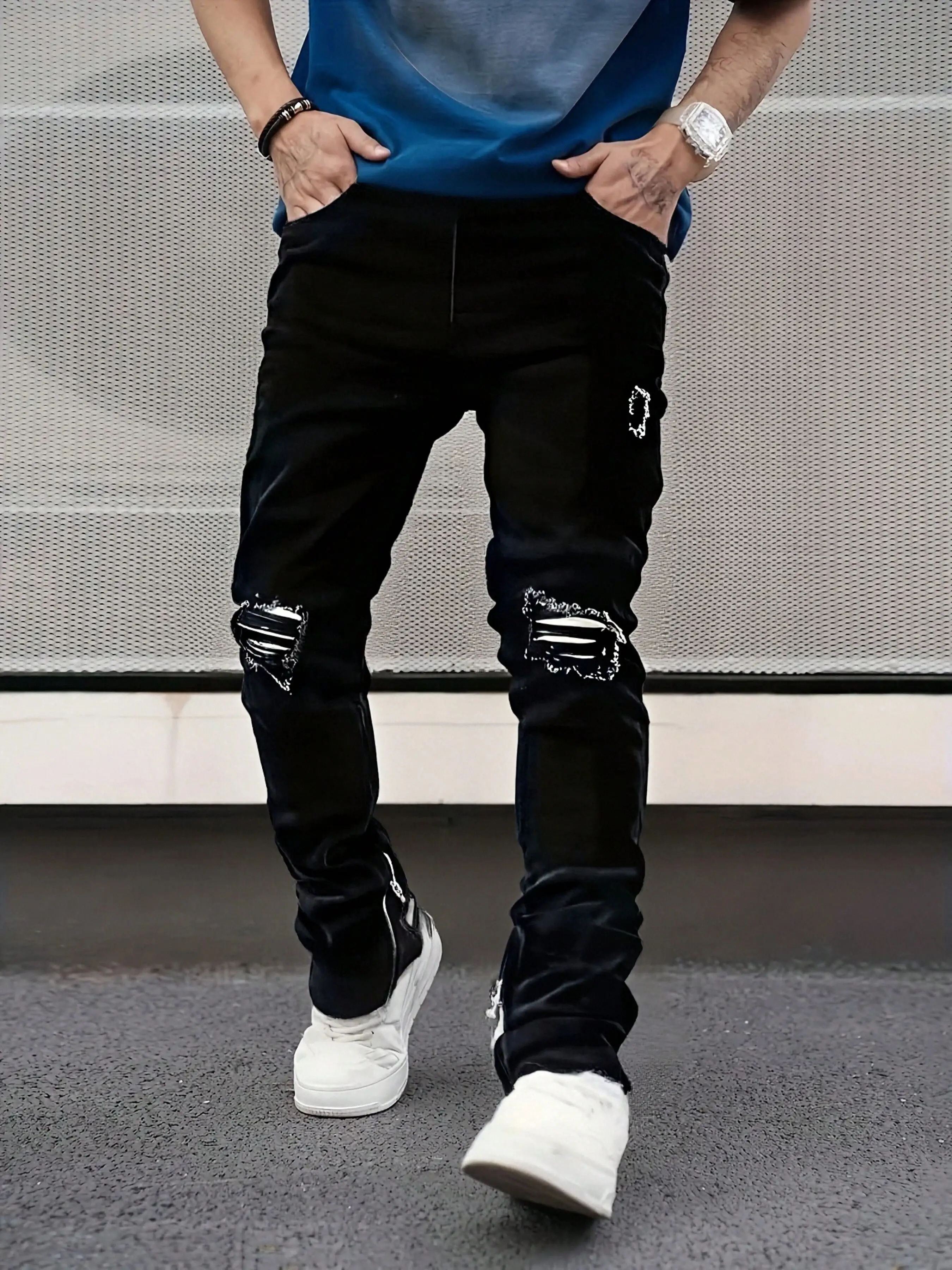 Men's washed casual fashion jeans
Men's washed casual fashion jeans