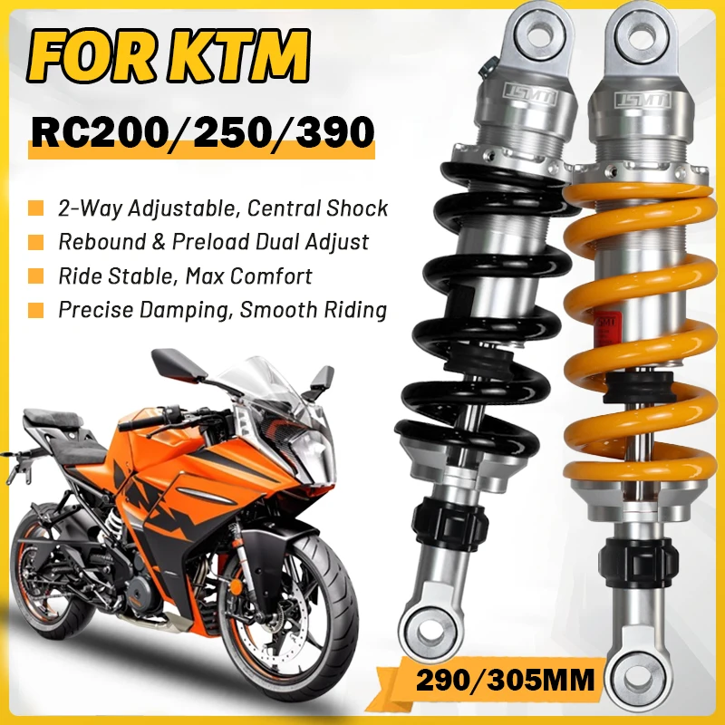 JSMT FOR KTM RC200 RC250 RC390 290/305MM Dual Damping Central Rear Shock Preload & Rebound Adjustable Suspension
JSMT FOR KTM RC200 RC250 RC390 290/305MM Dual Damping Central Rear Shock Preload & Rebound Adjustable Suspension