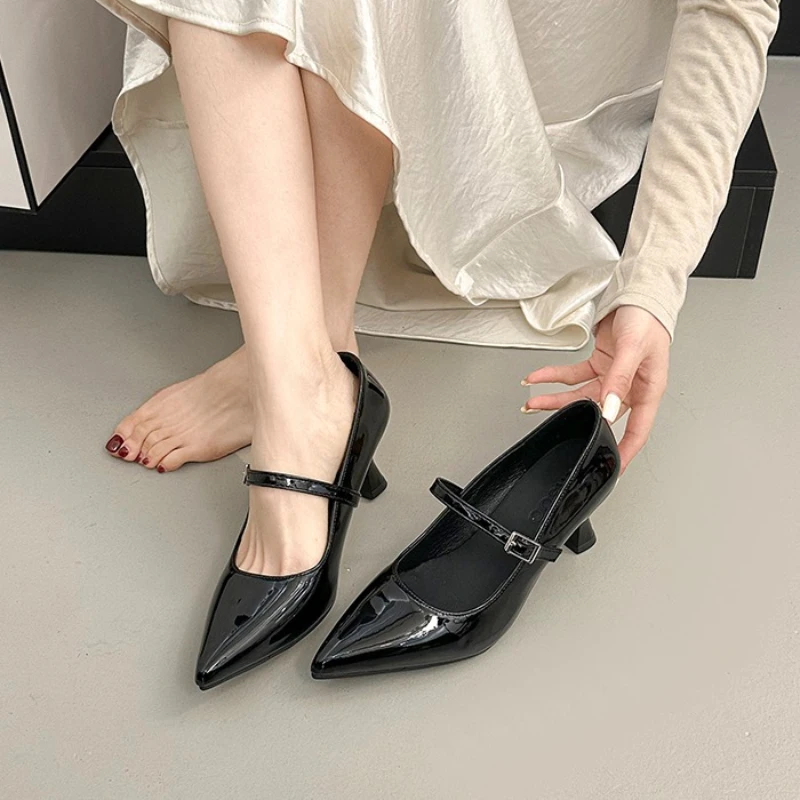 2026 New Pointed Toe Thick Heel Women Mary Jane Shoes Fashion Buckle Strap Wedding Dress Pumps Spring Autumn Concise
2026 New Pointed Toe Thick Heel Women Mary Jane Shoes Fashion Buckle Strap Wedding Dress Pumps Spring Autumn Concise