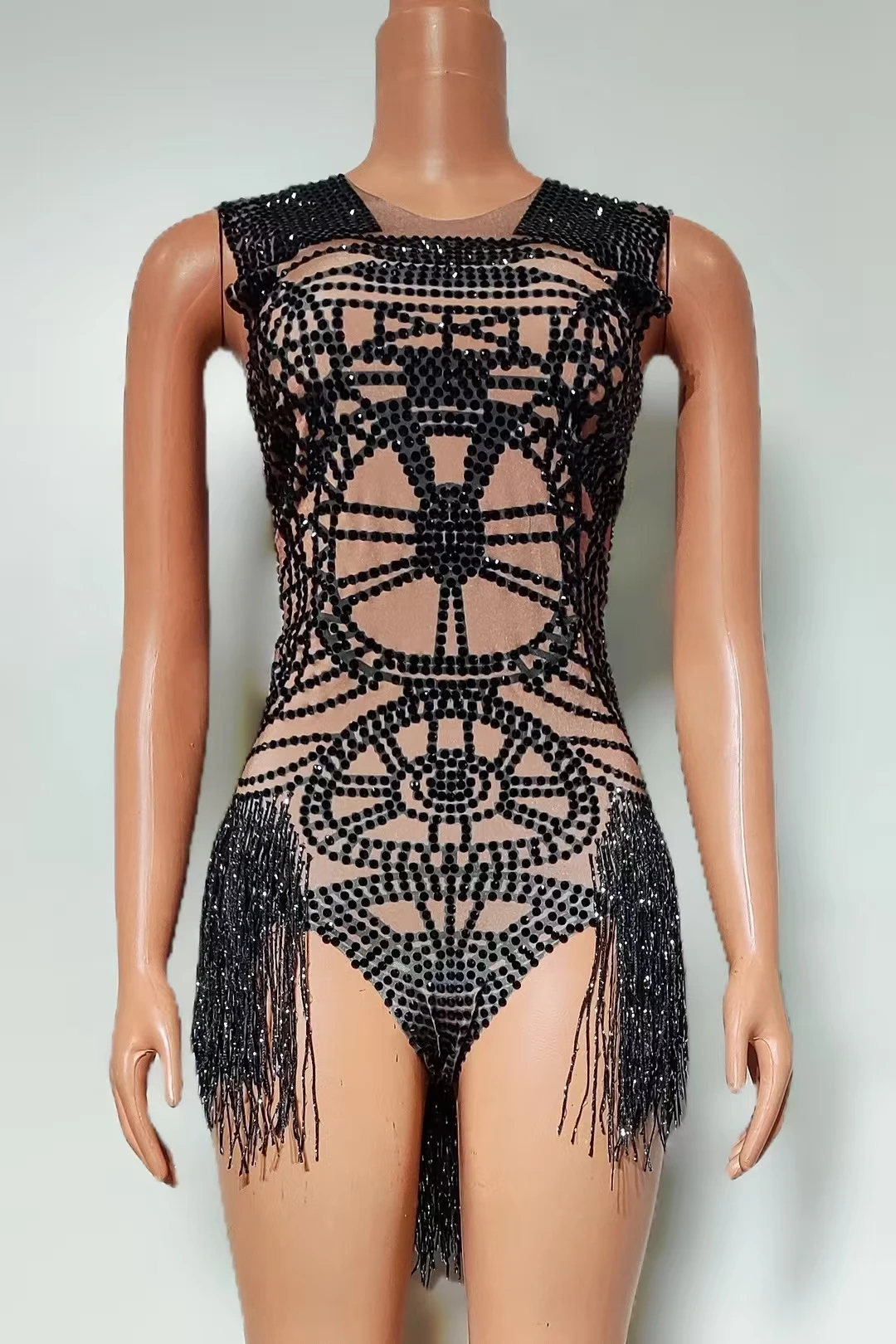 Duwang Sparkly Rhinestones Tassel Leotard Nightclub Dance DS Show Stage Wear Stretch Bodysuit Party Female Singer Outfit 
Duwang Sparkly Rhinestones Tassel Leotard Nightclub Dance DS Show Stage Wear Stretch Bodysuit Party Female Singer Outfit