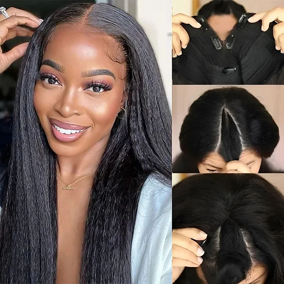 Kinky Straight U V Part Wig Human Hair No Leave Out U Part Бразильские яки Прямые машинные парики из человеческих волос для женщин
Kinky Straight U V Part Wig Human Hair No Leave Out U Part Бразильские яки Прямые машинные парики из человеческих волос для женщин
