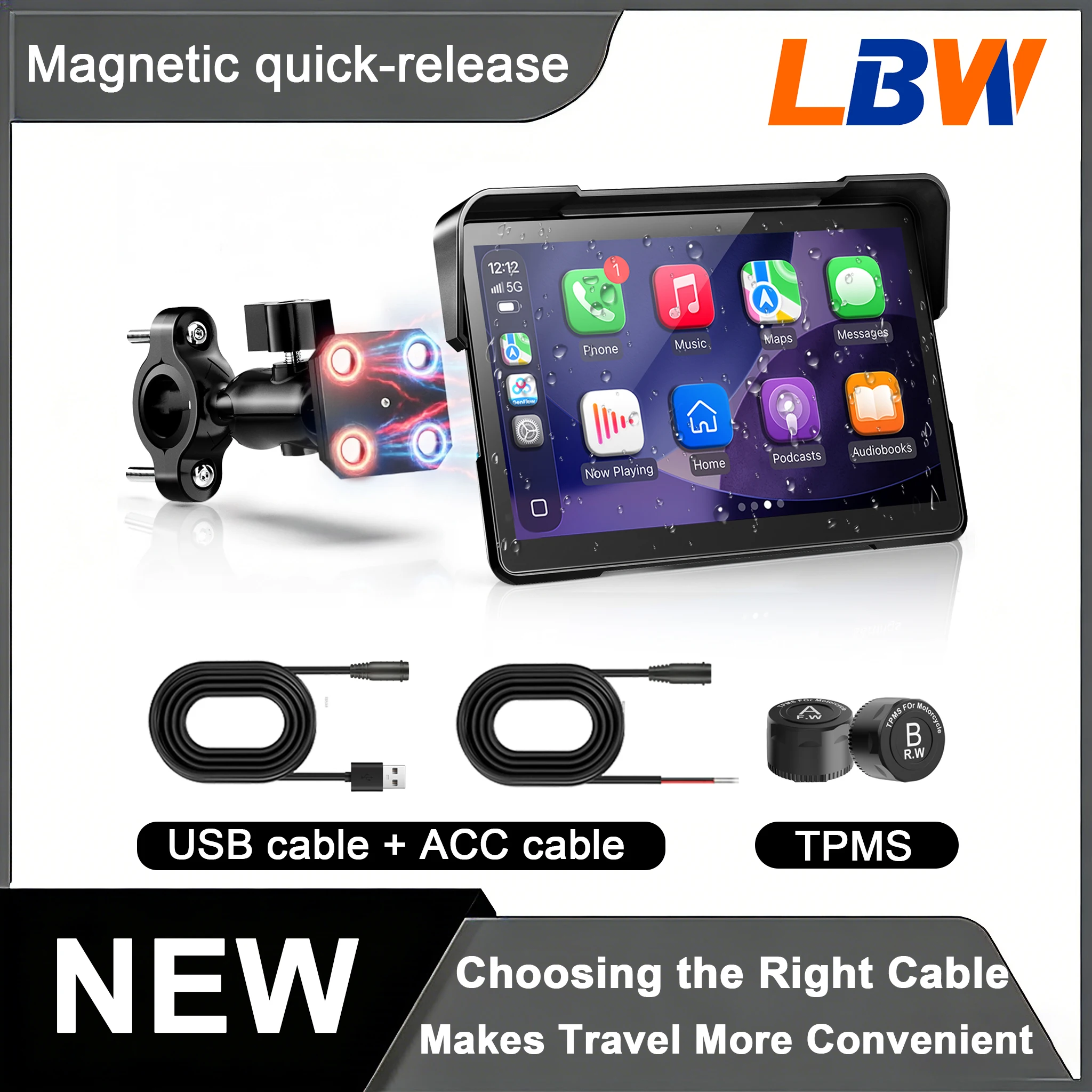 LBW 5-6-7 inch Motorcycle CarPlay For all Motorcycle Models Android GPS Navigation Suite TPMS SUB Cable+ACC Cable
LBW 5-6-7 inch Motorcycle CarPlay For all Motorcycle Models Android GPS Navigation Suite TPMS SUB Cable+ACC Cable