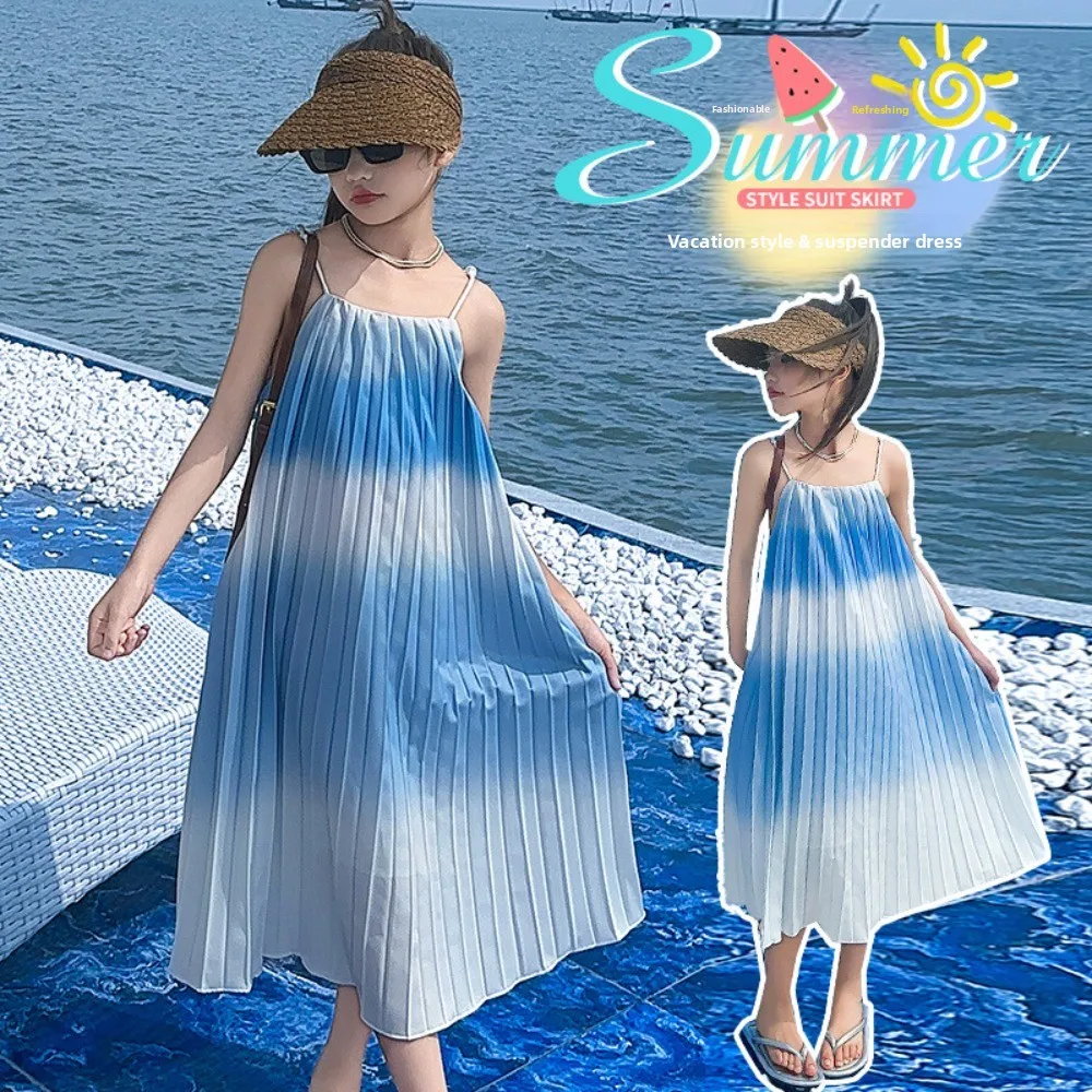 Sleeveless Children Beach Vacation Skirt Princess Holiday Suspenders Pleated Dress Long Ruffled Ruffled Gradient Long Dress
Sleeveless Children Beach Vacation Skirt Princess Holiday Suspenders Pleated Dress Long Ruffled Ruffled Gradient Long Dress