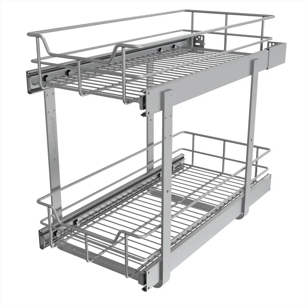 2 Tier Pull Out Cabinet Organizer 11" W X 22" D, Slide Out Drawers For Kitchen Cabinets, Pull Out Drawers
2 Tier Pull Out Cabinet Organizer 11" W X 22" D, Slide Out Drawers For Kitchen Cabinets, Pull Out Drawers