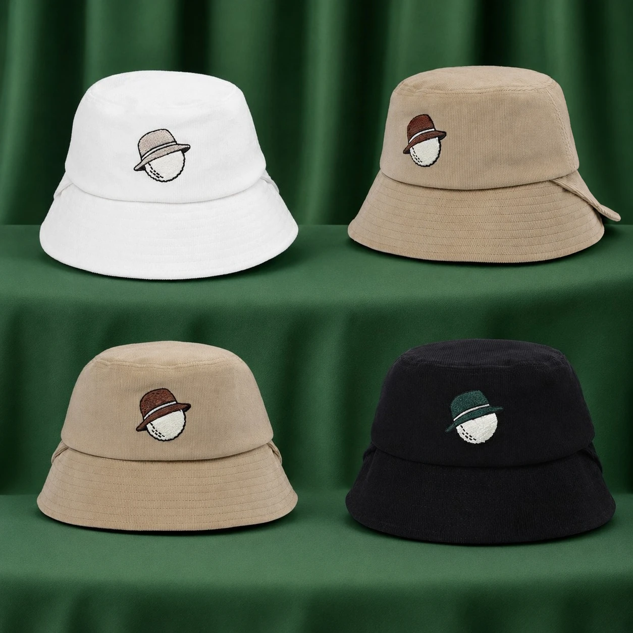 Vintage Corduroy Golf Bucket Hat Unisex Trendy Wappen Embroidered Sun Protection Cap Outdoor Sports Fishermans Hats Top
Vintage Corduroy Golf Bucket Hat Unisex Trendy Wappen Embroidered Sun Protection Cap Outdoor Sports Fishermans Hats Top