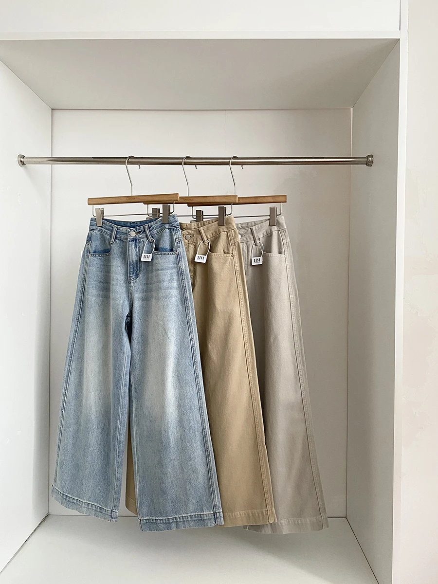 Spring 2026 High Waist Wide Leg Jeans Women's Fashionable Simple Chic Drapey Versatile Denim Pants Korean Style Polyester Fiber
Spring 2026 High Waist Wide Leg Jeans Women's Fashionable Simple Chic Drapey Versatile Denim Pants Korean Style Polyester Fiber