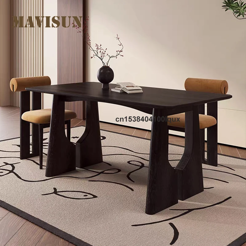Household Small-Sized Mid-Century Modern Rectangular Solid Wood Frame Creative Dining Table Hollow-Out Shaped Base Legs Table
Household Small-Sized Mid-Century Modern Rectangular Solid Wood Frame Creative Dining Table Hollow-Out Shaped Base Legs Table