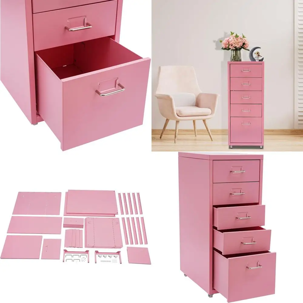 Portable Heavy-Duty Aluminum File Cabinet with Wheels, Pink Labeled Drawers for Home and Office Storage
Portable Heavy-Duty Aluminum File Cabinet with Wheels, Pink Labeled Drawers for Home and Office Storage
