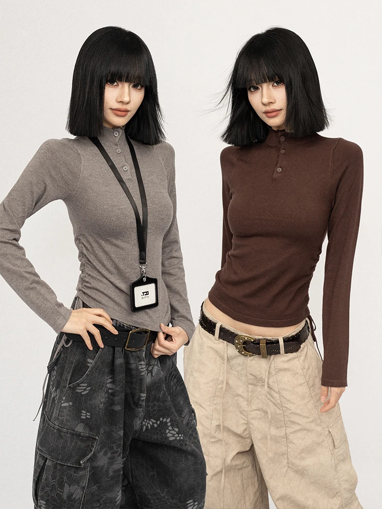 OCTTFLAB American Retro Hot Girl f High Collar Women's Autumn Winter Slimming Long Sve Correct oulder T-irt Top
OCTTFLAB American Retro Hot Girl f High Collar Women's Autumn Winter Slimming Long Sve Correct oulder T-irt Top