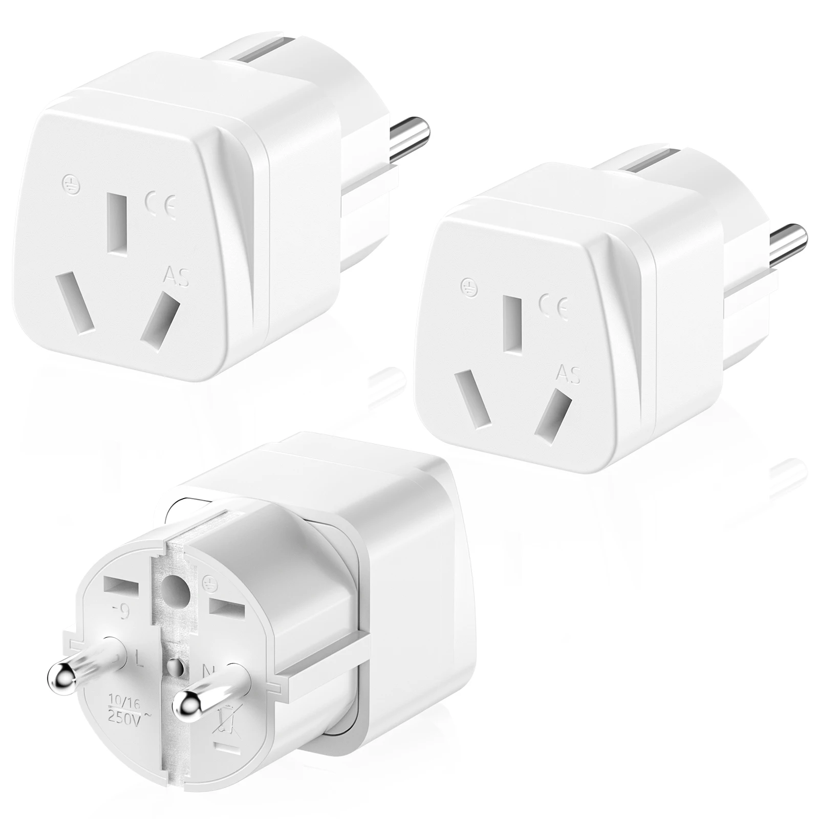 3pcs AU to EU Travel Plug Adapter European Travel Adapter, European to Australia Power Adapter Converter Wall Socket
3pcs AU to EU Travel Plug Adapter European Travel Adapter, European to Australia Power Adapter Converter Wall Socket