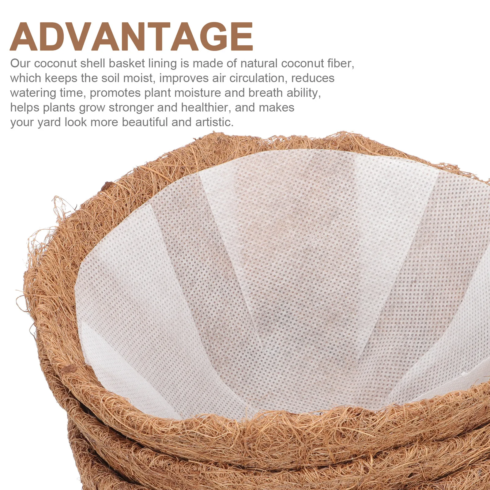 5Sets Coconut Fiber Hanging Basket Liner Half Ball Shape Natural Planter Liner for Indoor Outdoor Gardening Flower Pot Mat
5Sets Coconut Fiber Hanging Basket Liner Half Ball Shape Natural Planter Liner for Indoor Outdoor Gardening Flower Pot Mat