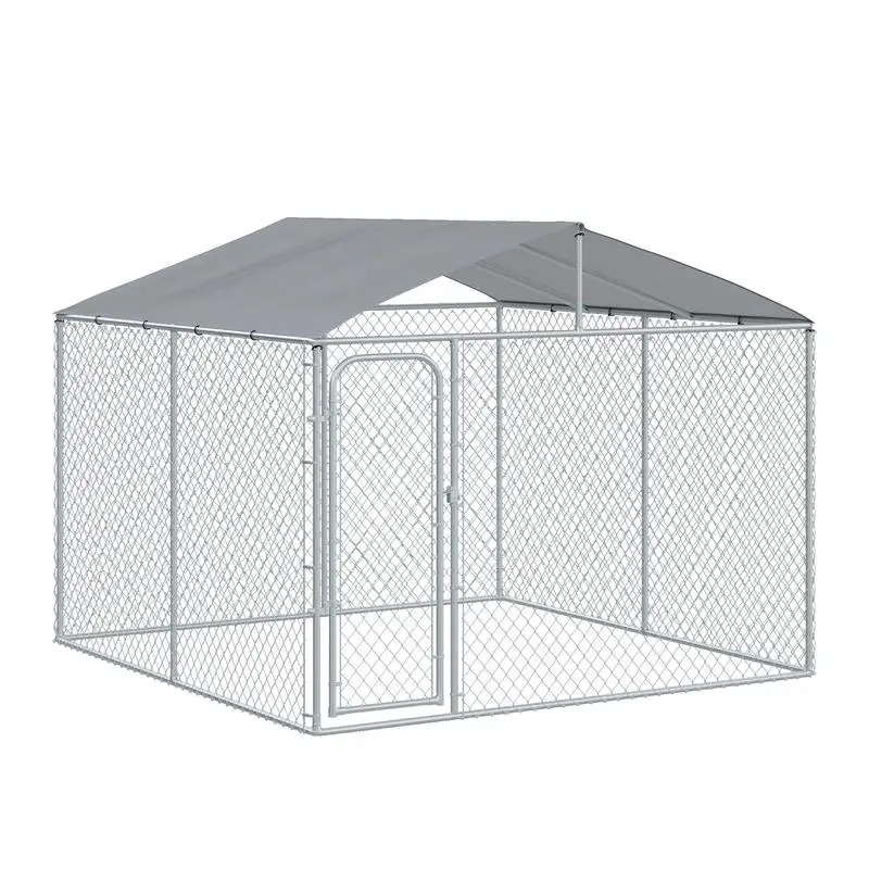 PawHut Outdoor Dog Kennel Galvanized Steel Fence with Cover Secure Lock Mesh Sidewalls for Backyard 9.8' x 9.8' x 7.7'
PawHut Outdoor Dog Kennel Galvanized Steel Fence with Cover Secure Lock Mesh Sidewalls for Backyard 9.8' x 9.8' x 7.7'