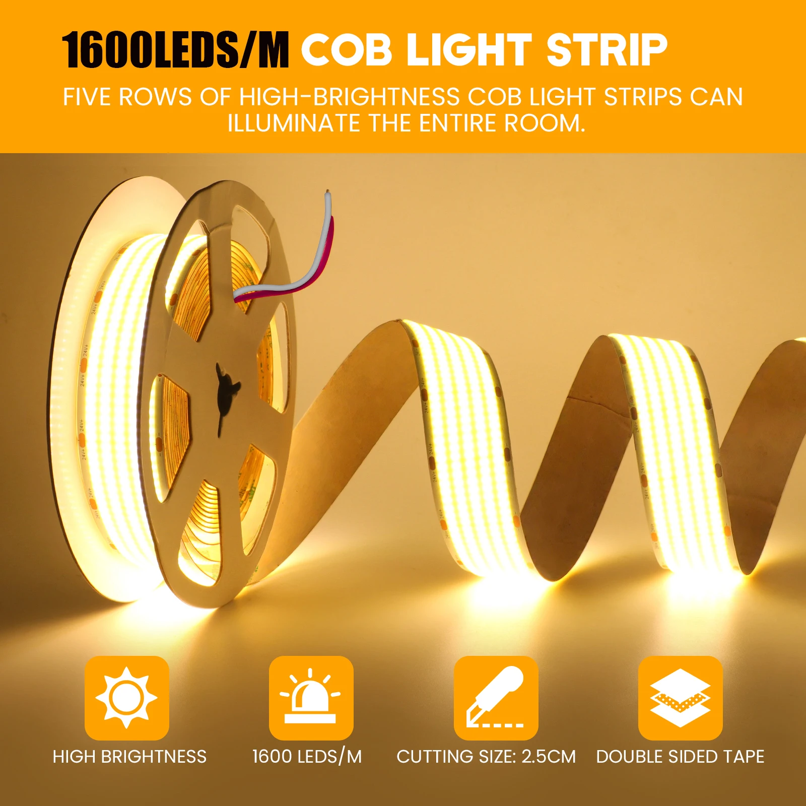 1600 светодиодов/м Super Brighter DC 12 В 24 В COB Strip 3000K 4000K 6000K IP21 Не водонепроницаемый домашний декор Гибкая лента Веревка Светодиодный светильник
1600 светодиодов/м Super Brighter DC 12 В 24 В COB Strip 3000K 4000K 6000K IP21 Не водонепроницаемый домашний декор Гибкая лента Веревка Светодиодный светильник