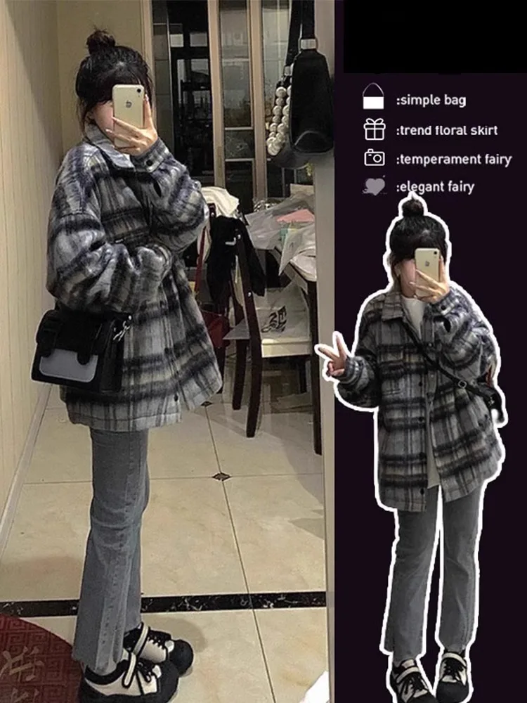 Ladies' Spring Autumn Plaid Baseball Jaet Loose Fit Comfortable Lazy Sle American Retro High End Design Sense Top
Ladies' Spring Autumn Plaid Baseball Jaet Loose Fit Comfortable Lazy Sle American Retro High End Design Sense Top