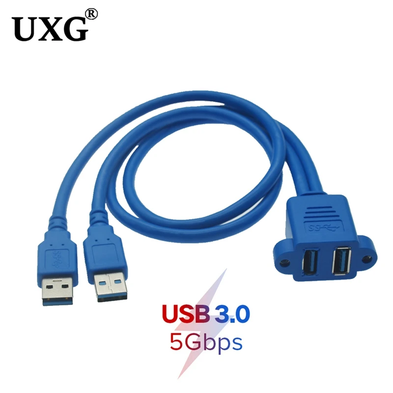 5Gbps Dual Port USB 3.0 A Male To Female M/F Extension Screw Lock Panel Mount USB 3.0 Cable Cord 50cm
5Gbps Dual Port USB 3.0 A Male To Female M/F Extension Screw Lock Panel Mount USB 3.0 Cable Cord 50cm