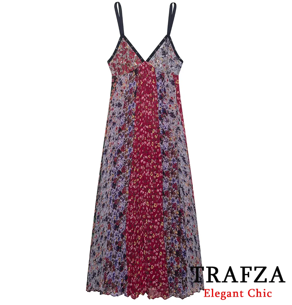 TRAFZA-Women Vintage Halter Midi Dress Backless Bohemian Holidays Long Dress 2025 New Summer Fashion Floral Suspender Dress
TRAFZA-Women Vintage Halter Midi Dress Backless Bohemian Holidays Long Dress 2025 New Summer Fashion Floral Suspender Dress