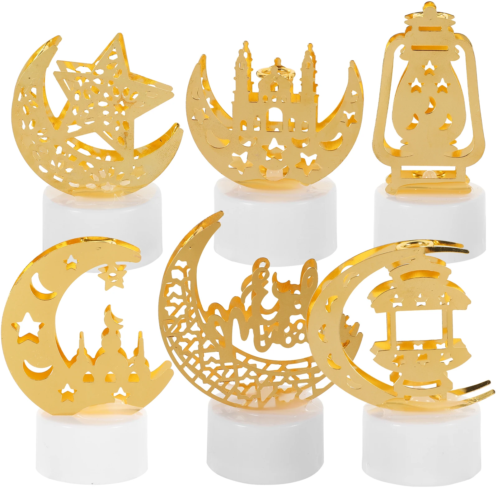 6 Pcs LED Light Decorations Eid Mubarak Lights Glowing Iron Islamic Table Household
6 Pcs LED Light Decorations Eid Mubarak Lights Glowing Iron Islamic Table Household