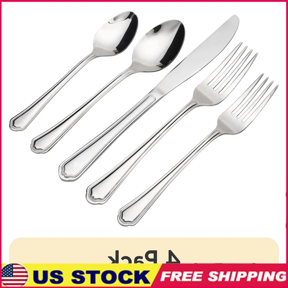 20 Piece Stainless Steel Flatware Set Service 4 Dishwasher Safe Rust Resistant Elegant Design Comfortable Grip Ideal Starter Set
20 Piece Stainless Steel Flatware Set Service 4 Dishwasher Safe Rust Resistant Elegant Design Comfortable Grip Ideal Starter Set