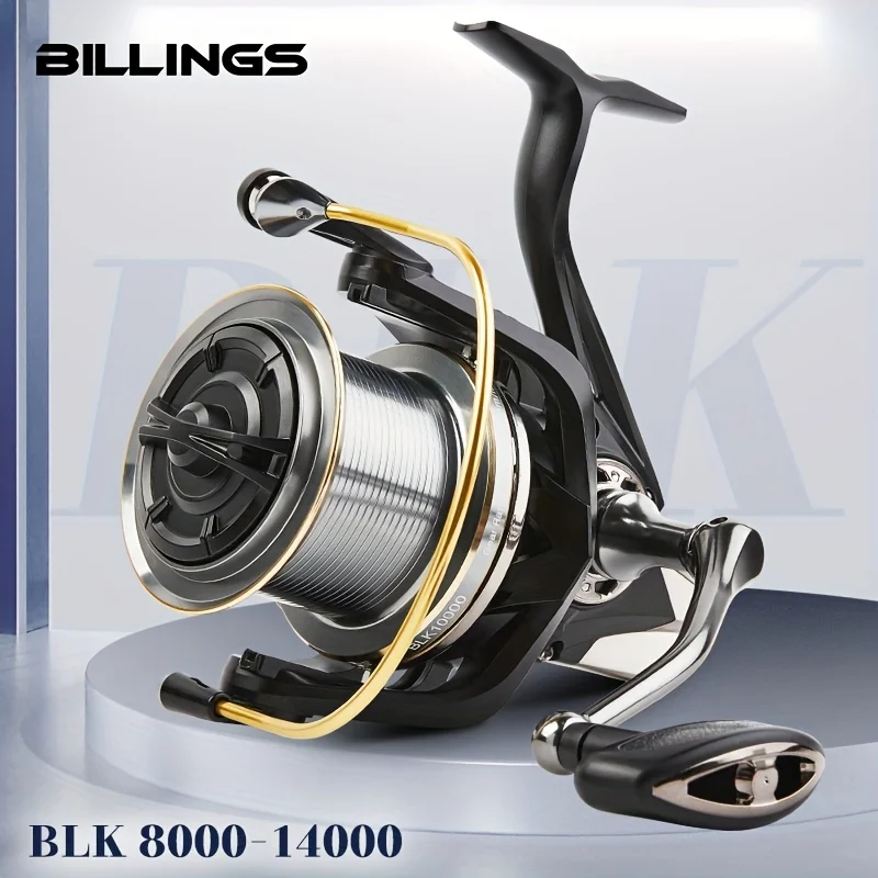 BILLINGS BLK 8000-14000 Series Metal Spinning Reel, 4.8:1 Gear Ratio, 44LB Max Drag, Surfcasting Fishing Reel with High-Performance Long-Distance Casting, Suitable for Freshwater And Saltwater Fishing
BILLINGS BLK 8000-14000 Series Metal Spinning Reel, 4.8:1 Gear Ratio, 44LB Max Drag, Surfcasting Fishing Reel with High-Performance Long-Distance Casting, Suitable for Freshwater And Saltwater Fishing