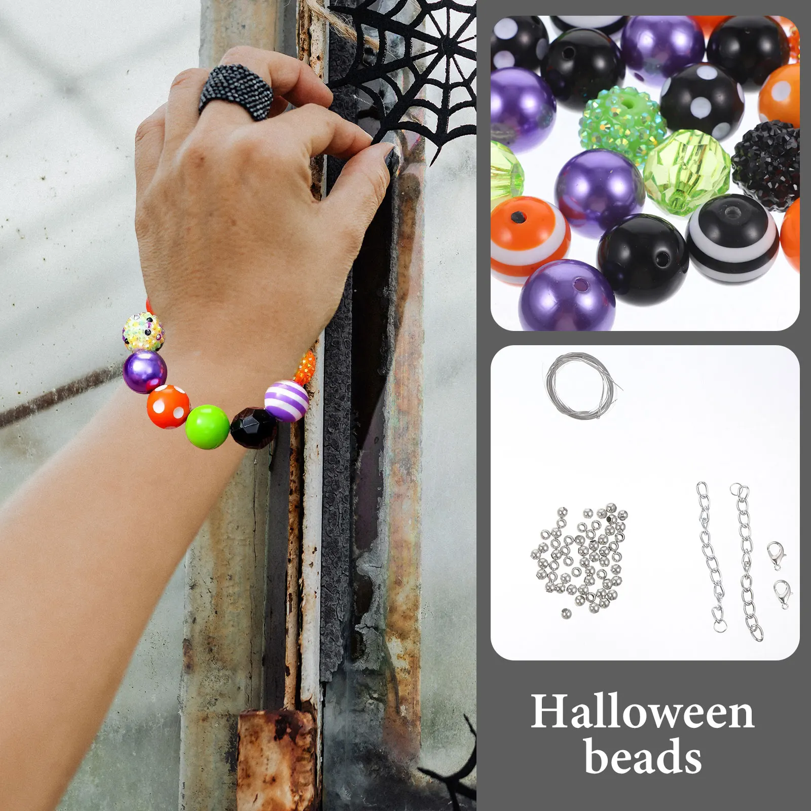 50Pcs Acrylic Halloween Beads Smooth Jewelry Making Beads for Bracelets Necklaces Decorations
50Pcs Acrylic Halloween Beads Smooth Jewelry Making Beads for Bracelets Necklaces Decorations
