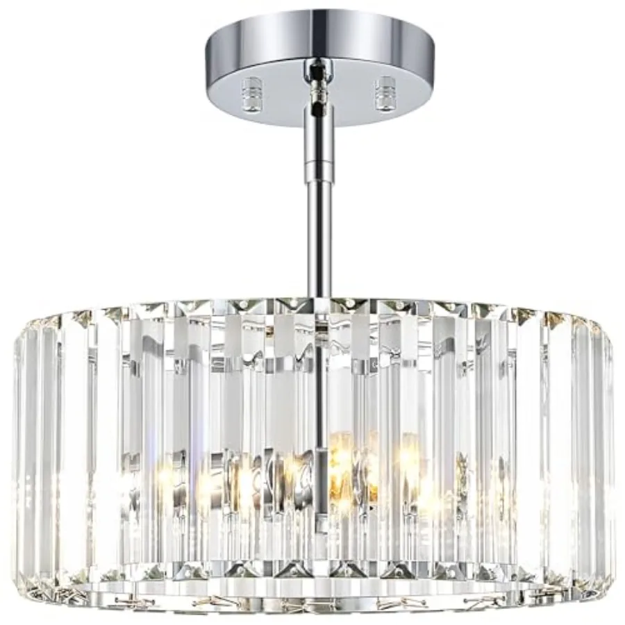 Crystal Chandelier Small Modern Semi Flush Mount Ceiling Chandelier Light Fixtures Round Hanging Lighting Fixture for Kitchen B
Crystal Chandelier Small Modern Semi Flush Mount Ceiling Chandelier Light Fixtures Round Hanging Lighting Fixture for Kitchen B