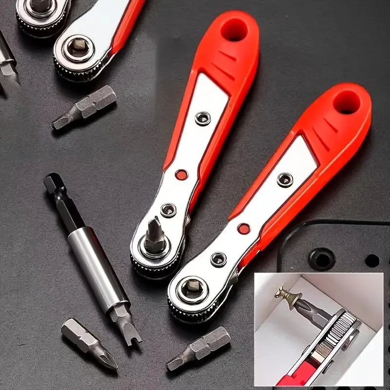 Red Ratchet Screwdriver Narrow Space Handle Elbow Right-Angle Phillips Non-Slip Grip Manual No Assembly Operation Gift
Red Ratchet Screwdriver Narrow Space Handle Elbow Right-Angle Phillips Non-Slip Grip Manual No Assembly Operation Gift