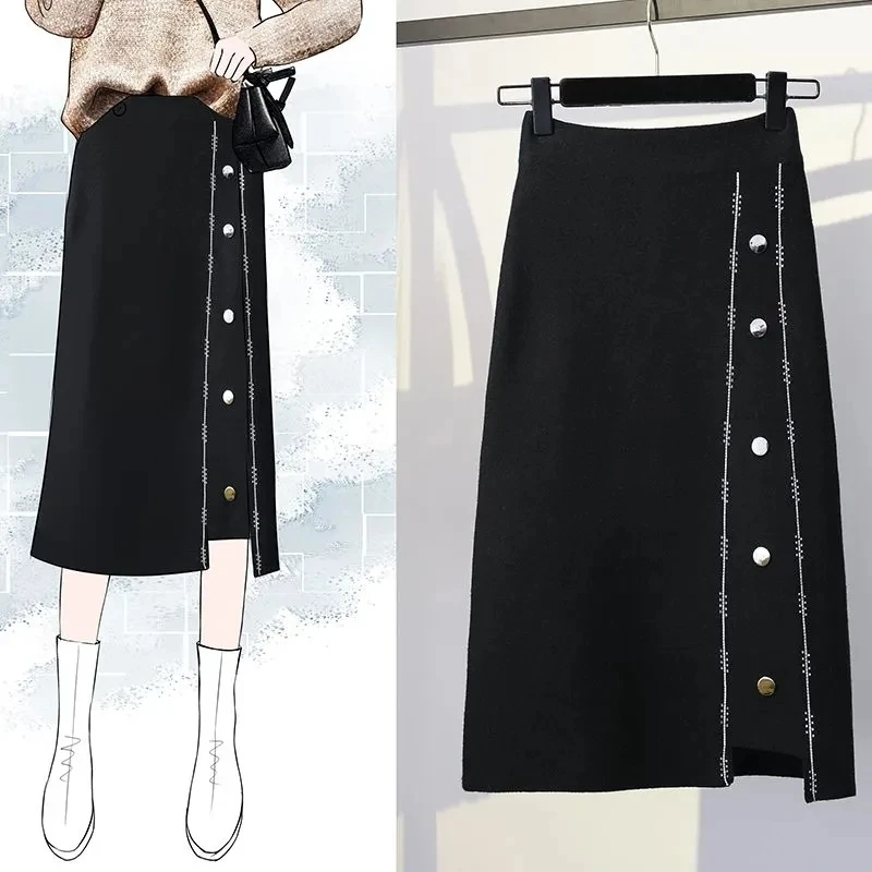 Black Knitted Skirt Women Korean Fashion Patchwork Button Faldas Mujer Moda 2022 Spring Autumn High Waist Casual Saia Feminina
Black Knitted Skirt Women Korean Fashion Patchwork Button Faldas Mujer Moda 2022 Spring Autumn High Waist Casual Saia Feminina