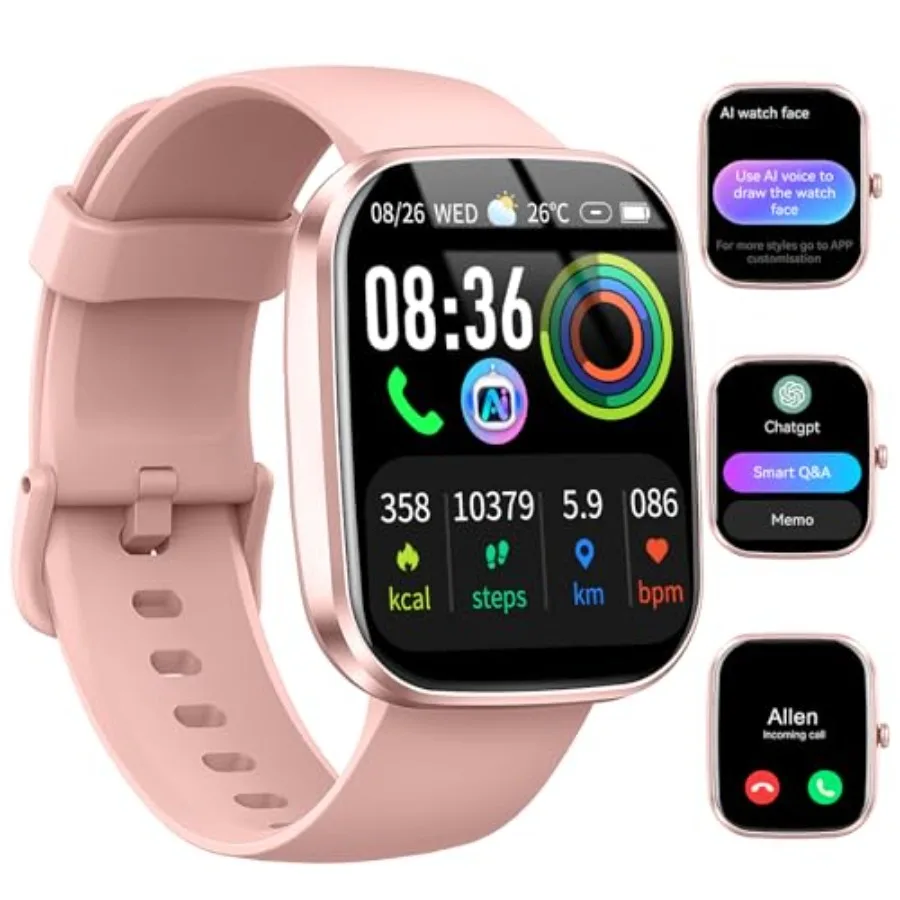 AI Smart Watch with ChatGPT, 1.91" tooth Calling Smartwatch for Men Women, 110+ Fitness Modes Activity Tracker, Sleep/Heart Rat
AI Smart Watch with ChatGPT, 1.91" tooth Calling Smartwatch for Men Women, 110+ Fitness Modes Activity Tracker, Sleep/Heart Rat