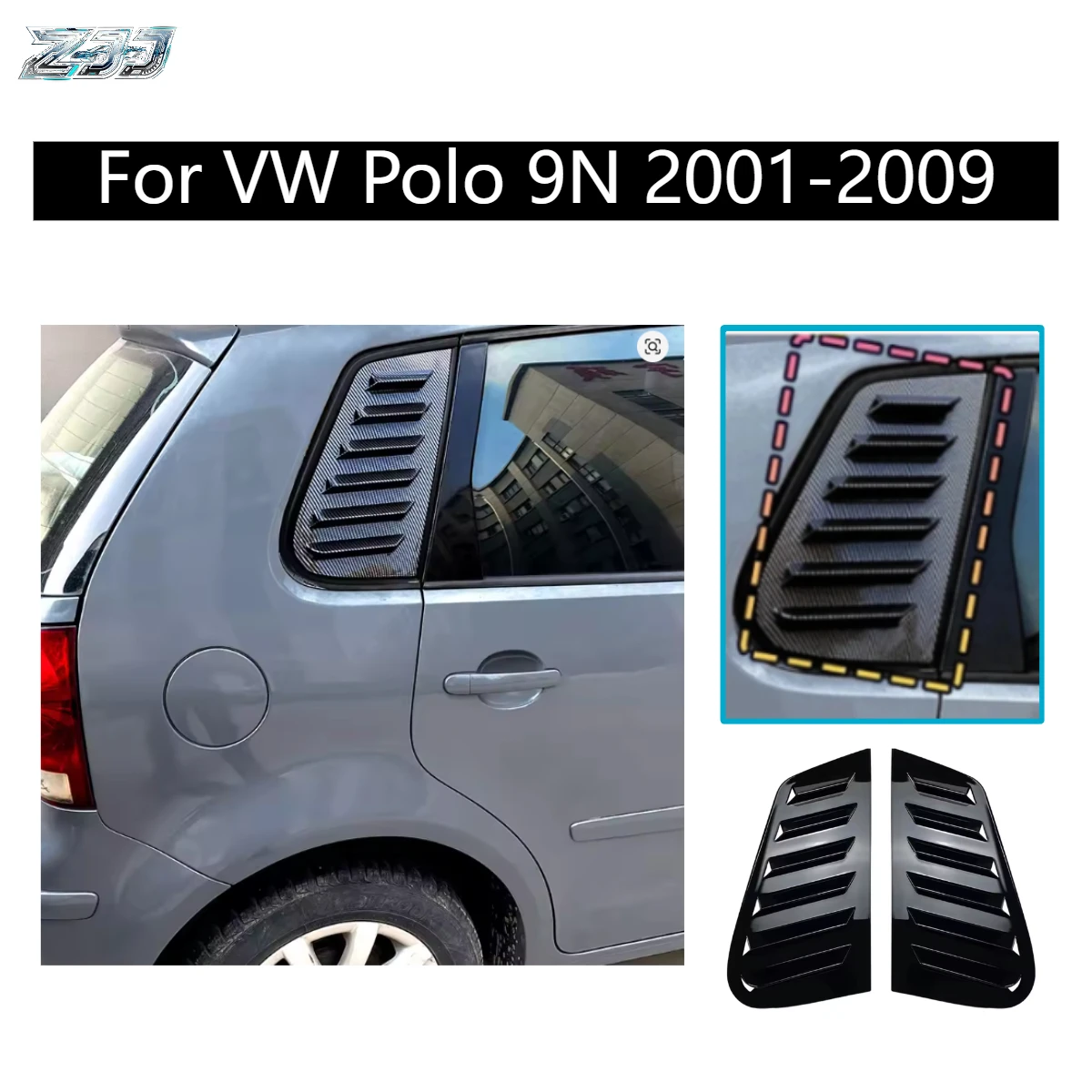 For VW Polo 9N 2001-2009 Rear Side Window Triangular Louvers Cover ABS Black Sport Style Heat Shade DIY Car Accessories
For VW Polo 9N 2001-2009 Rear Side Window Triangular Louvers Cover ABS Black Sport Style Heat Shade DIY Car Accessories
