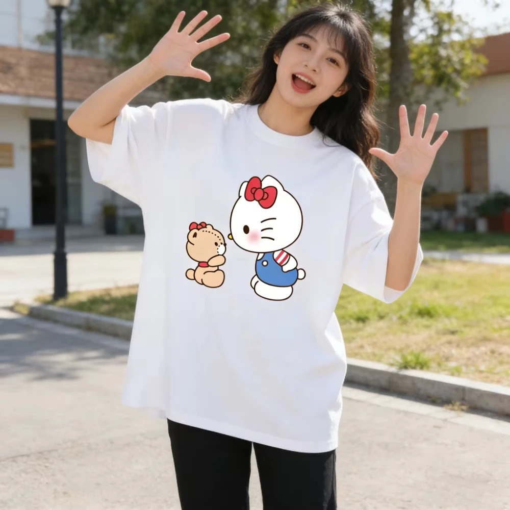 2026 New Arrival Kawaii Hello Kitty Teddy Bear Print Couple T Shirts Casual Loose Family Matching Outfits Parent-child Tees Tops
2026 New Arrival Kawaii Hello Kitty Teddy Bear Print Couple T Shirts Casual Loose Family Matching Outfits Parent-child Tees Tops