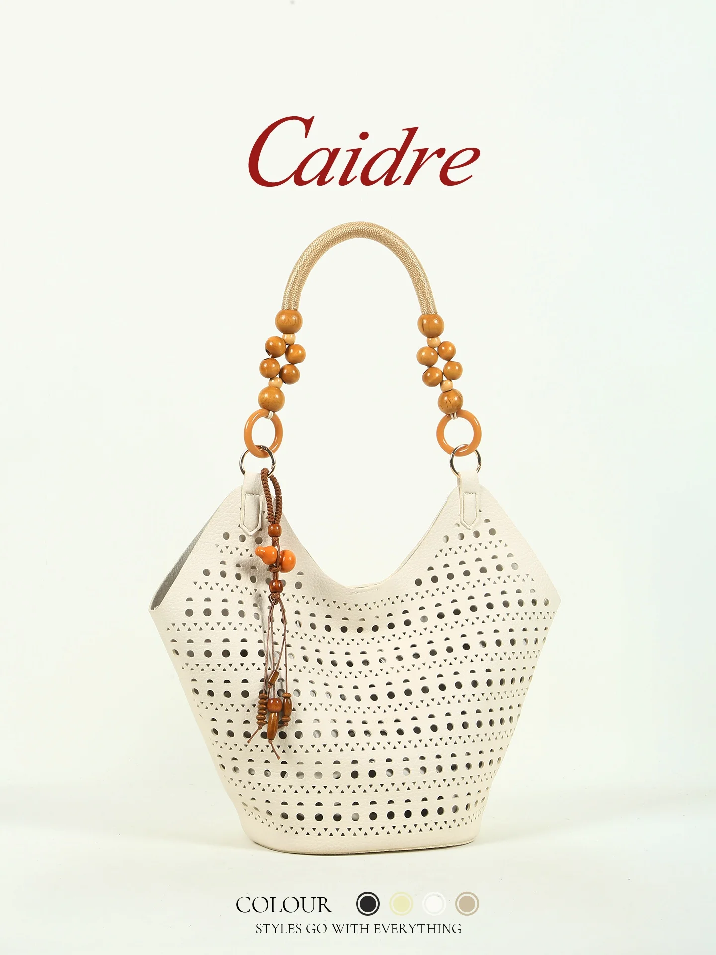 Caidre Summer Beaded Hollow out Handbag Women's 2026 New Style Market Basket Shoulder Bag Mother Daughter Bag Korean Style
Caidre Summer Beaded Hollow out Handbag Women's 2026 New Style Market Basket Shoulder Bag Mother Daughter Bag Korean Style