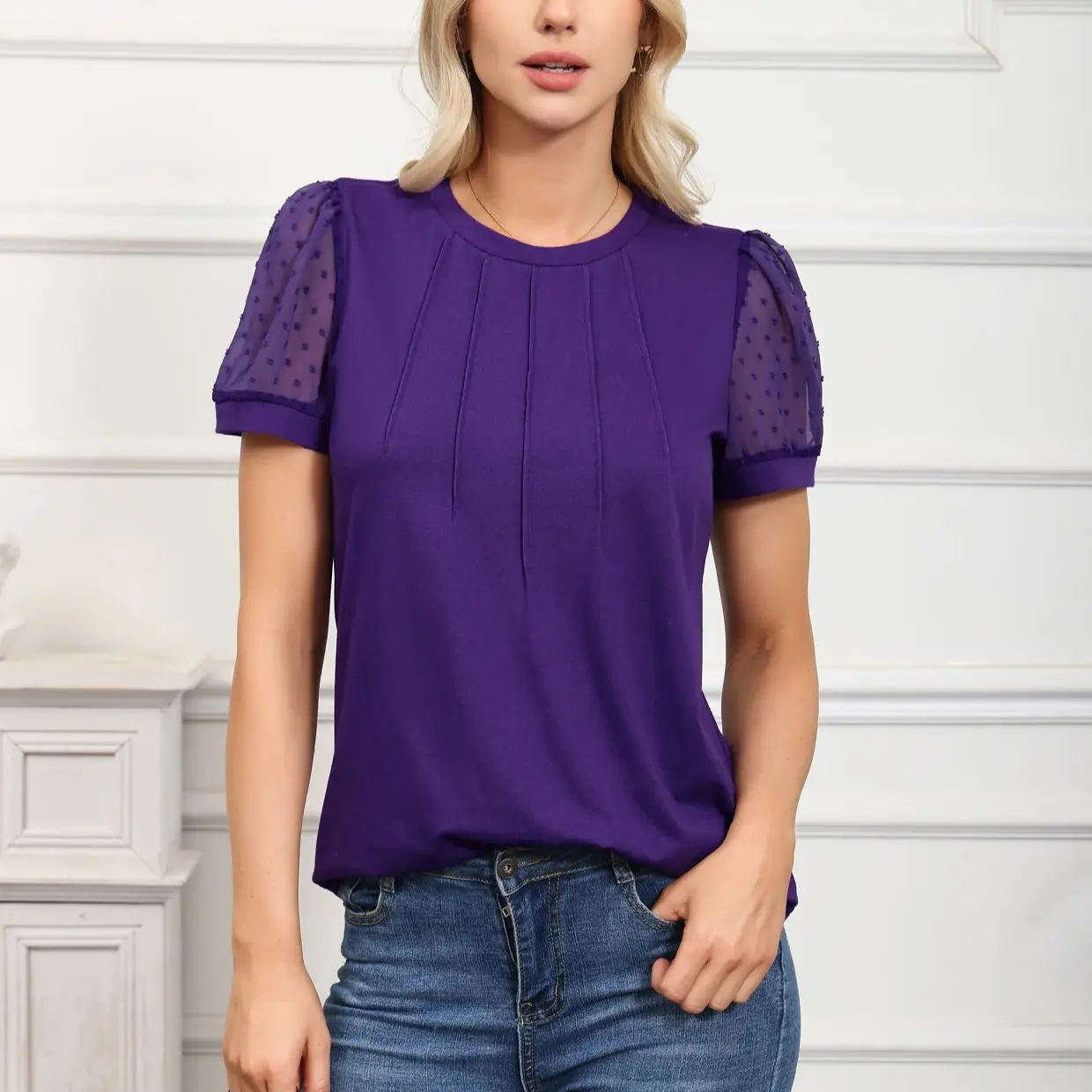 Aamikast Women's Big Szie T Shirt Casual Short Sleeve Top Loungewear Top Woman Purple Crew Neck Pullover Summer T Shirt
Aamikast Women's Big Szie T Shirt Casual Short Sleeve Top Loungewear Top Woman Purple Crew Neck Pullover Summer T Shirt