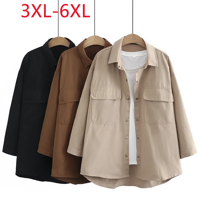 New 2023 Ladies Spring Autumn Plus Size Tops For Women Large Size Long Sleeve O-neck Black Button Blouse Coat 3XL 4X L5XL 6XL
New 2023 Ladies Spring Autumn Plus Size Tops For Women Large Size Long Sleeve O-neck Black Button Blouse Coat 3XL 4X L5XL 6XL