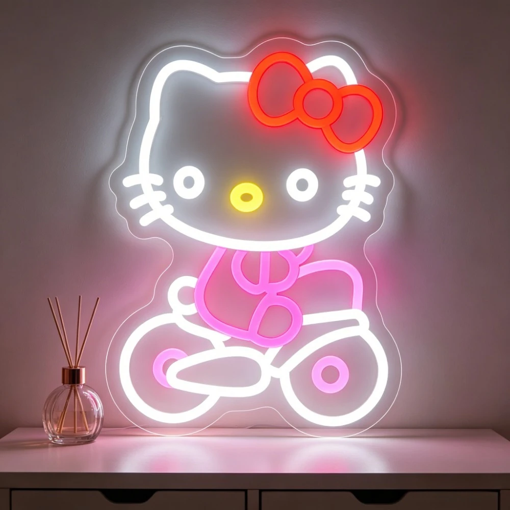 Cute Hello Kitty Neon Sign girl gift LED Neon Light USB for Princess Room Vanity Desk Makeup Corner Coffee Bar Living Room Decor
Cute Hello Kitty Neon Sign girl gift LED Neon Light USB for Princess Room Vanity Desk Makeup Corner Coffee Bar Living Room Decor