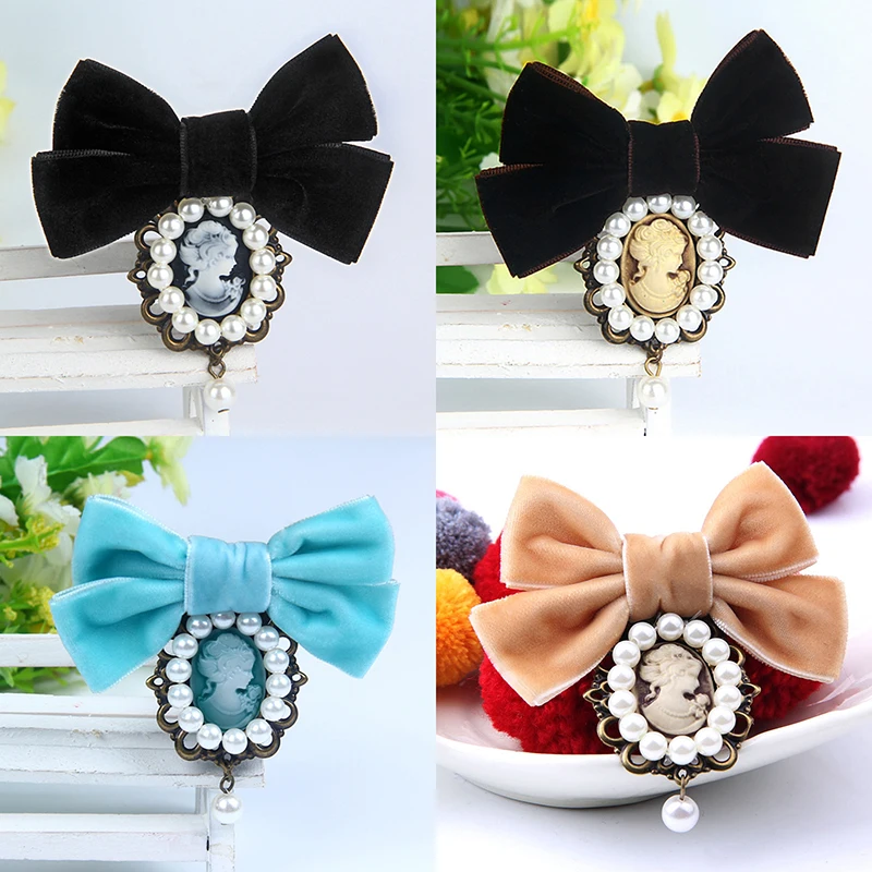 Vintage Handmade Pearl Velvet Ribbon Bowknot Chest Flower Pin Jewelry Queen Cameo Beauty Head Venetian Pearl Brooch
Vintage Handmade Pearl Velvet Ribbon Bowknot Chest Flower Pin Jewelry Queen Cameo Beauty Head Venetian Pearl Brooch