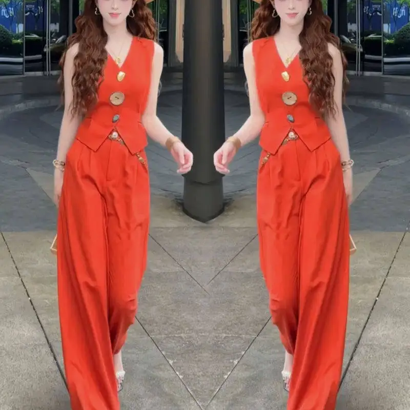 Summer New Fashionable Suit with Feminine Temperament Slimming Sleeveless Top Casual and High-end Pants Two-piece Set
Summer New Fashionable Suit with Feminine Temperament Slimming Sleeveless Top Casual and High-end Pants Two-piece Set
