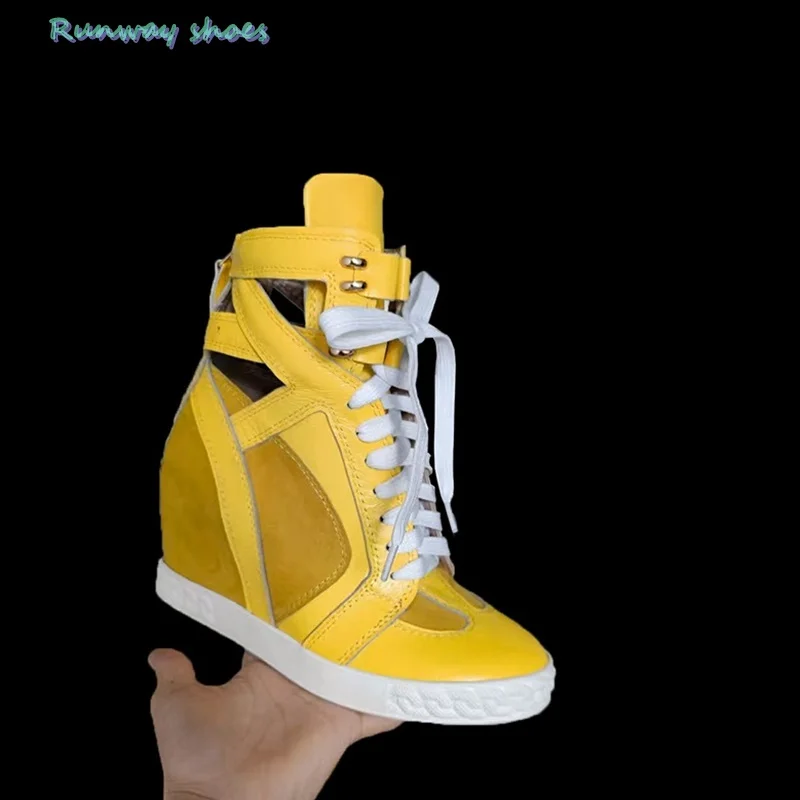 Женская повседневная обувь, увеличивающая рост в течение 8 см, с перекрестными ремешками, металлические украшения, ажурные яркие цвета, женская обувь больших размеров
Женская повседневная обувь, увеличивающая рост в течение 8 см, с перекрестными ремешками, металлические украшения, ажурные яркие цвета, женская обувь больших размеров