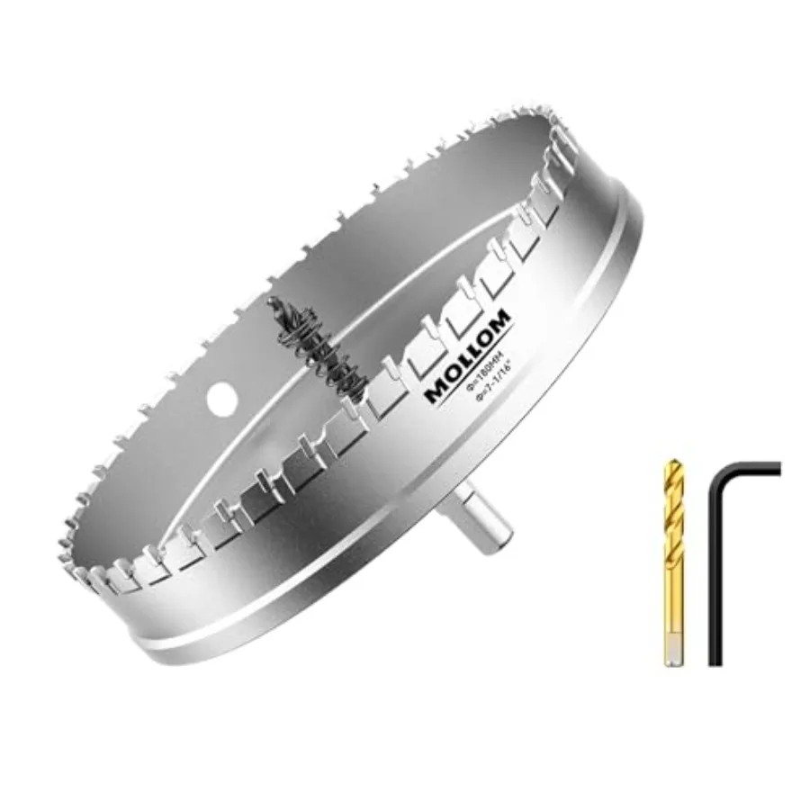 7-/6'' Heavy Duty Carbide Hole Saw with Pilot Drill Bits Hole Cutter cuts Stainless Steel mild Steel Iron Copper Brass Plastic
7-/6'' Heavy Duty Carbide Hole Saw with Pilot Drill Bits Hole Cutter cuts Stainless Steel mild Steel Iron Copper Brass Plastic