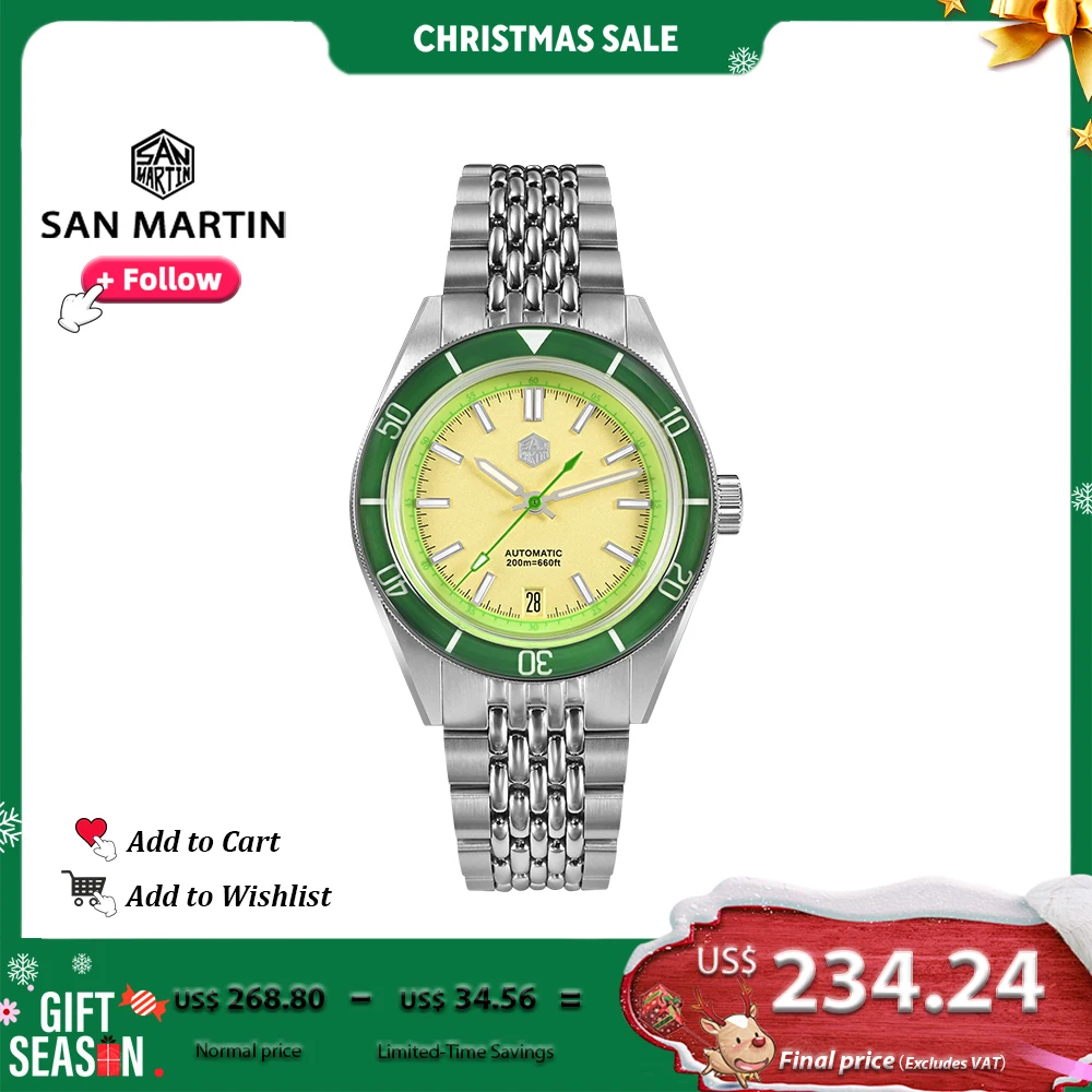 San Martin 39.5mm Men Diver Watch Original Design Fruit Style NH35 Mechanical Watches Sapphire Bezel Luminous 20Bar SN0116G-B
San Martin 39.5mm Men Diver Watch Original Design Fruit Style NH35 Mechanical Watches Sapphire Bezel Luminous 20Bar SN0116G-B