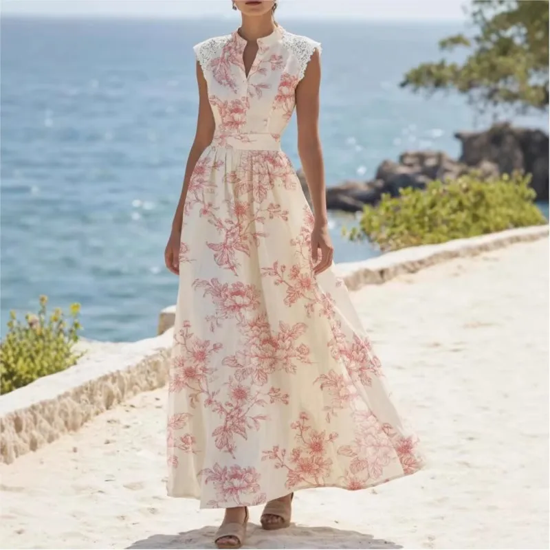 Summer Elegant Sleeveless High Waisted Lace Up Dress For Women Fashion Color Blocked A-line Dresses Ladies Beautiful Streetwear
Summer Elegant Sleeveless High Waisted Lace Up Dress For Women Fashion Color Blocked A-line Dresses Ladies Beautiful Streetwear