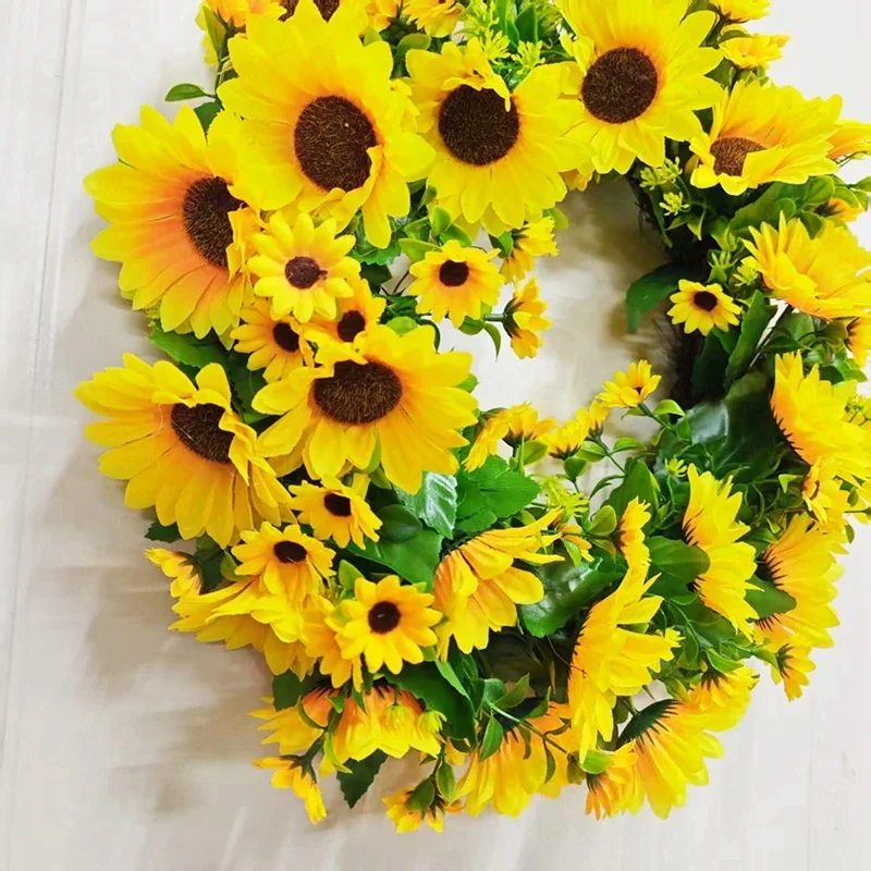 Spring Summer Sunflower Wreath, Artificial Sunflower Wreath with Green Leaves, Artificial Silk Flower Door Hanging, Wall Decor #
Spring Summer Sunflower Wreath, Artificial Sunflower Wreath with Green Leaves, Artificial Silk Flower Door Hanging, Wall Decor #