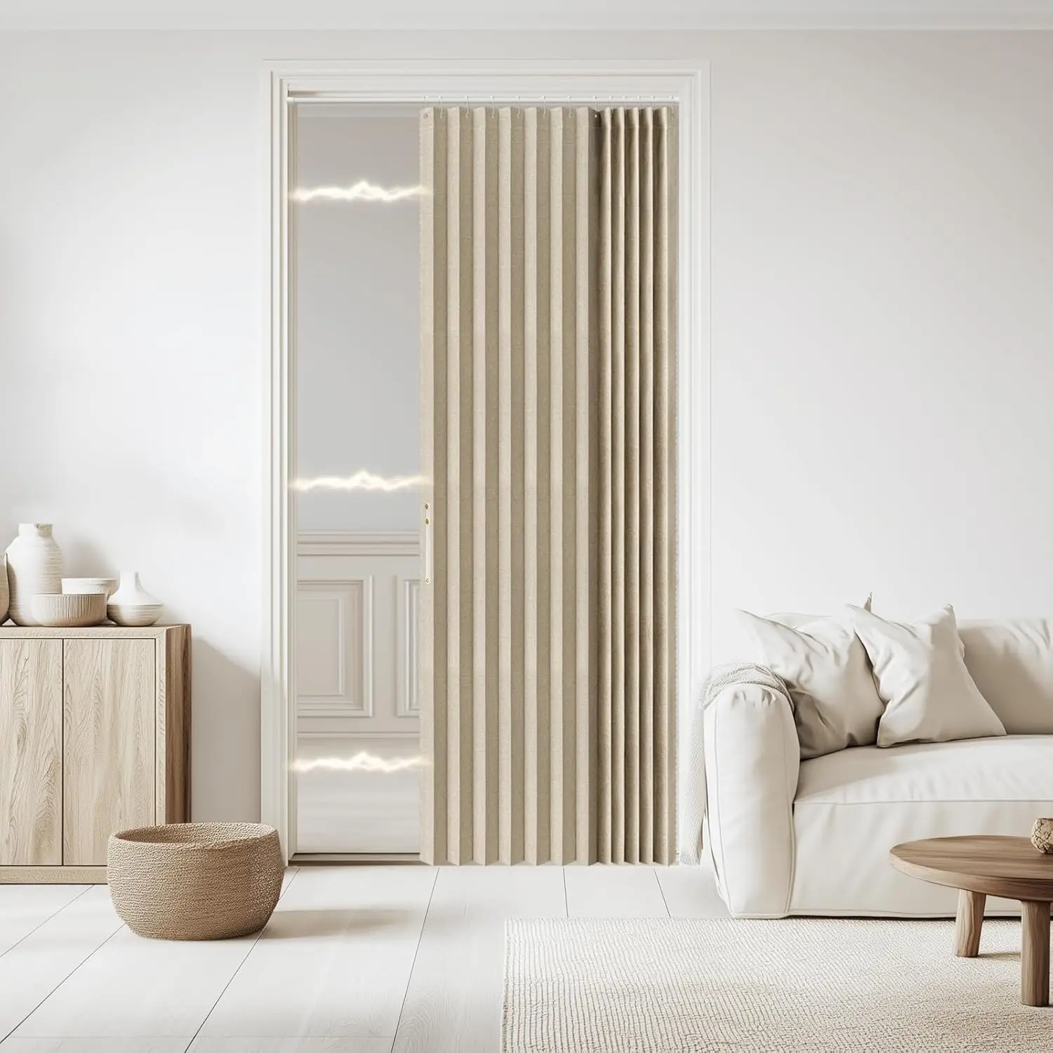 Accordian Door Curtain, 100% Blackout Folding Magnetic Doorway Curtains,Linen Style Closet Doors,for Room Divider,Privac
Accordian Door Curtain, 100% Blackout Folding Magnetic Doorway Curtains,Linen Style Closet Doors,for Room Divider,Privac