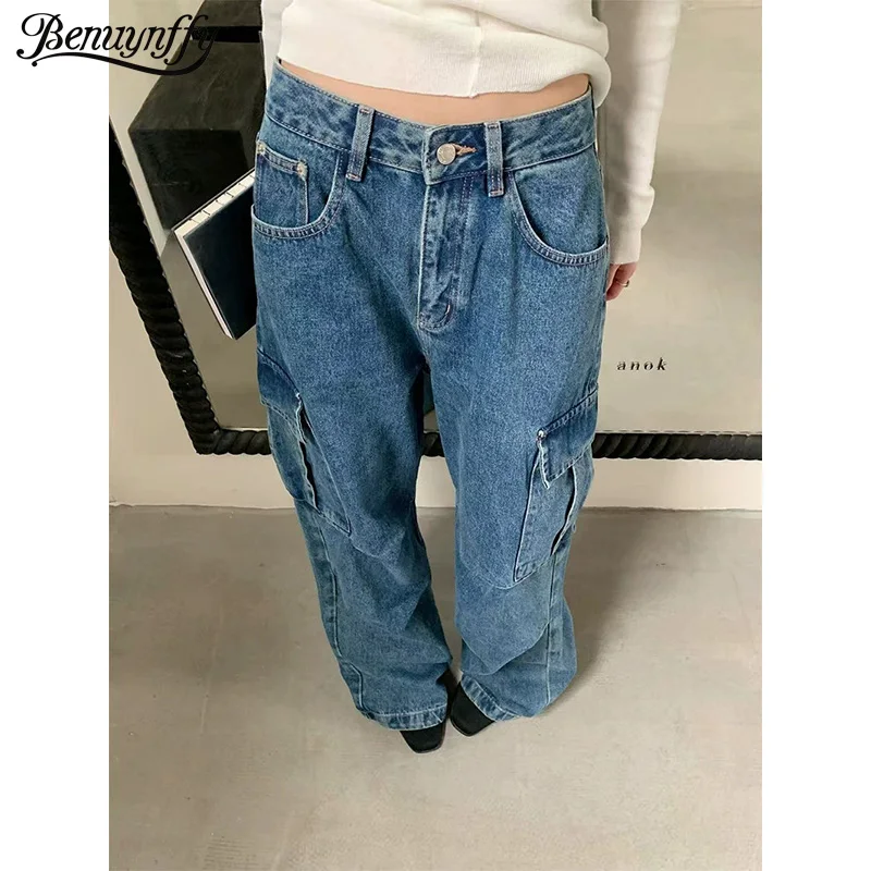 Benuynffy 2200, осенне-зимние мешковатые широкие джинсы в американском стиле High Street, женские потертые брюки-карго Y2k в стиле Bf с несколькими карманами
Benuynffy 2200, осенне-зимние мешковатые широкие джинсы в американском стиле High Street, женские потертые брюки-карго Y2k в стиле Bf с несколькими карманами