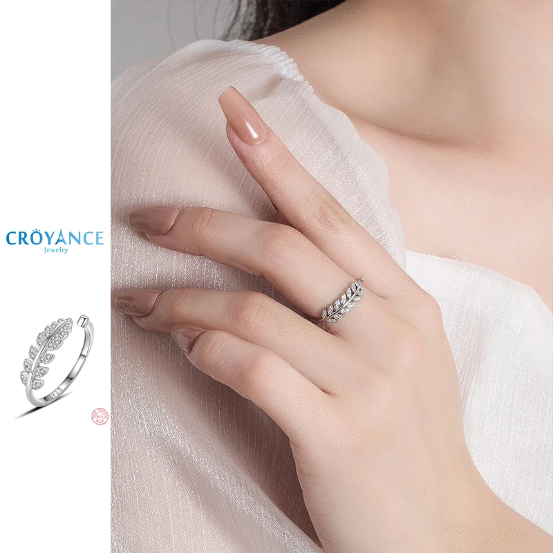 925 Sterling Silver Jewelry Elegant Feather Zircon Open Rings Women Fine Birthday Gift Rose Gold Leaf Rhinestone CZ Finger Ring
925 Sterling Silver Jewelry Elegant Feather Zircon Open Rings Women Fine Birthday Gift Rose Gold Leaf Rhinestone CZ Finger Ring