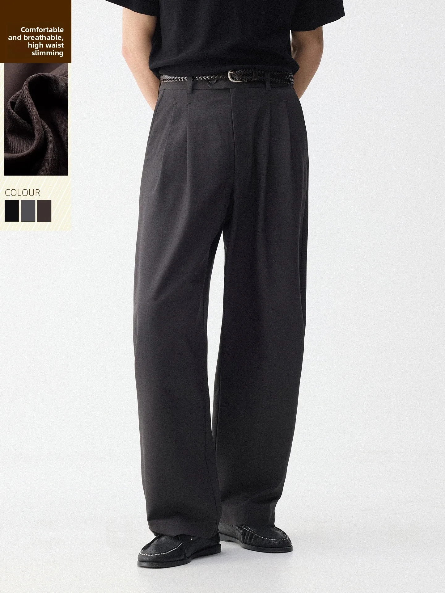 Cultum Men's Spring Summer Lightweight Breathable Wool Blend Wide Leg Knife Pants Casual Business Style High Waist Loose Fit
Cultum Men's Spring Summer Lightweight Breathable Wool Blend Wide Leg Knife Pants Casual Business Style High Waist Loose Fit